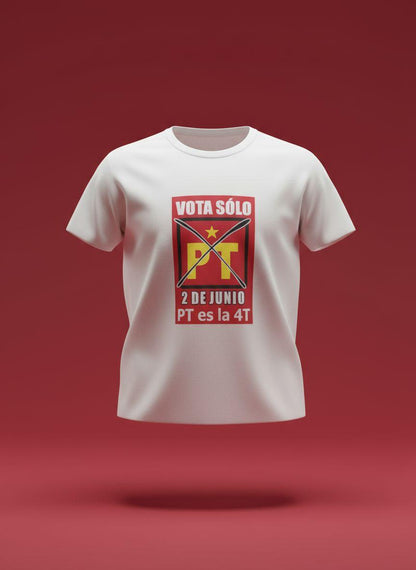 Playera blanca para campaña política y publicitaria