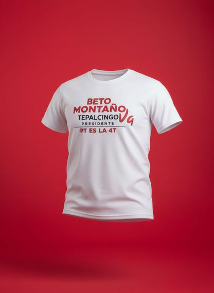 Playera blanca para campaña política y publicitaria