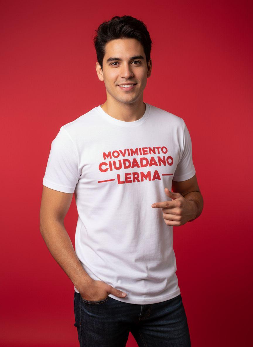 Playera blanca para campaña política y publicitaria